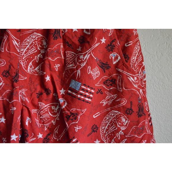 Columbia PFG Swim Trunks Omni-Shield Fishing Patriot Shorts Mens S Eagle US Flag - Picture 5 of 9